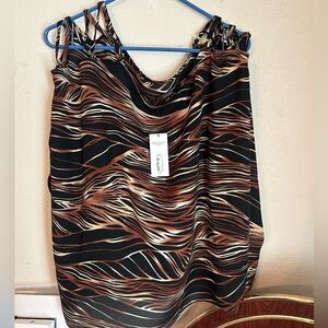 Brown and black zebra print top